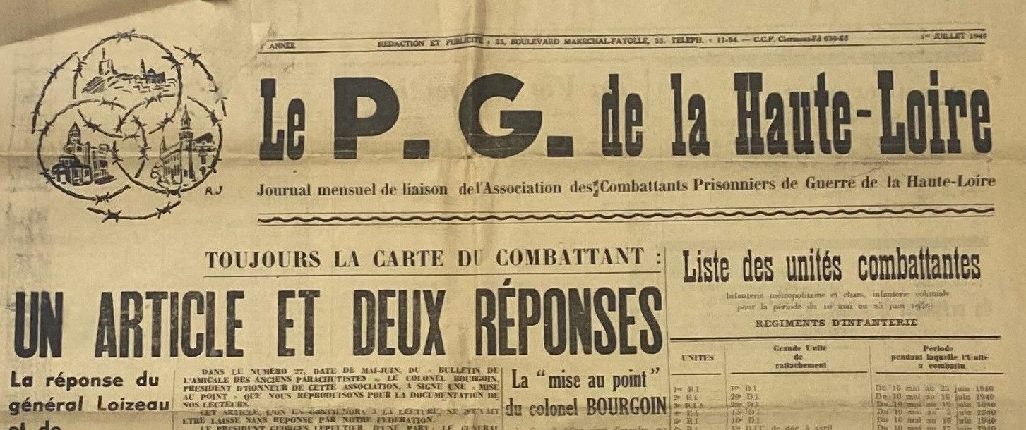 Collecte de numéros du journal "Le P.G. de la Haute-Loire" 